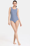 Zelocity Elastane Blended Slip-On Malliot with Removable Pads - Blue Depth — thumbnail 4